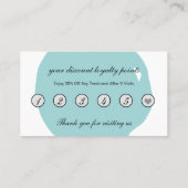 Minimale moderne Aqua Salon en Spa Loyalty Kaart Visitekaartje (Achterkant)