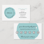 Minimale moderne Aqua Salon en Spa Loyalty Kaart Visitekaartje (Voorkant / Achterkant)