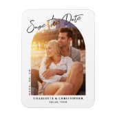 Minimale moderne Arch-foto slaat de Kaart Datum op Magneet (Verticaal)