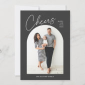 Minimale moderne Arch Fotokasten Nieuwjaar Holiday Feestdagenkaart (Voorkant)