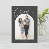 Minimale moderne Arch Fotokasten Nieuwjaar Holiday Feestdagenkaart (Staand voorkant)