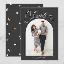 Minimale moderne Arch Fotokasten Nieuwjaar Holiday