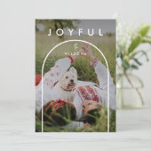 Minimale moderne Arch met volledige fotoKerstmis Feestdagenkaart (Staand voorkant)