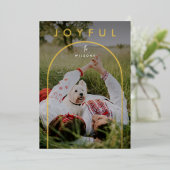 Minimale moderne Arch met volledige fotoKerstmis Folie Feestdagenkaart (Staand Voorkant)