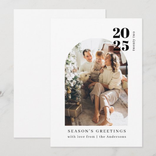 Minimale moderne Arch-serie Feestdagenkaart (Voorkant / Achterkant)