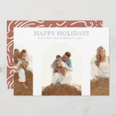 Minimale moderne Arches Terracotta Photo Collage Feestdagenkaart (Voorkant / Achterkant)