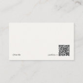 Minimale Moderne Architect | QR Code Warm Wit Visitekaartje (Achterkant)