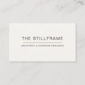 Minimale Moderne Architect | QR Code Warm Wit Visitekaartje (Voorkant)