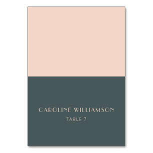 Minimale moderne Art Deco Blauwgroen Blush Place C Kaart
