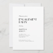Minimale moderne art Deco Engagement Party Kaart (Voorkant)