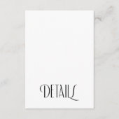Minimale moderne art deco typografie bruiloft deta informatiekaartje (Voorkant)