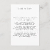 Minimale moderne art deco typografie bruiloft deta informatiekaartje (Achterkant)
