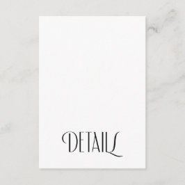 Minimale moderne art deco typografie bruiloft deta informatiekaartje
