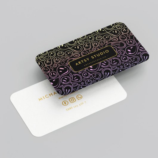 Minimale moderne Art Studio Creative Smile Visitekaartje