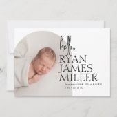 Minimale moderne babyfoto geboorte aankondiging (Voorkant)