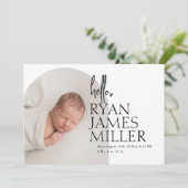 Minimale moderne babyfoto geboorte aankondiging (Staand voorkant)