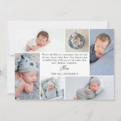 Minimale moderne babyfoto geboorte aankondiging (Achterkant)