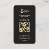Minimale moderne bakker cateraar zwarte faux goude visitekaartje (Achterkant)
