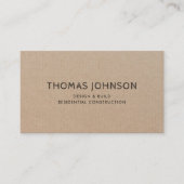 Minimale moderne bedrijfsauto voor de bouw van geb visitekaartje (Voorkant)