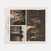 Minimale moderne beige paar foto collage fleece deken (Voorkant (Horizontaal))