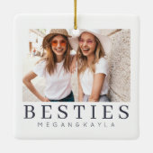 Minimale Moderne Best Friends BFF Foto Keramisch Ornament (Achterkant)