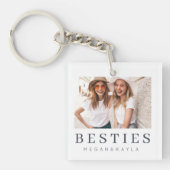 Minimale Moderne Best Friends BFF Foto Sleutelhanger (Voorkant)