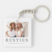 Minimale Moderne Best Friends BFF Foto Sleutelhanger (Achterkant)