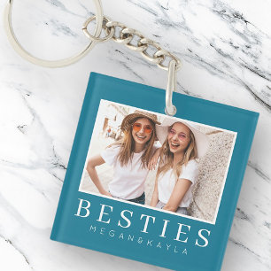 Minimale Moderne Best Friends BFF Foto Sleutelhanger