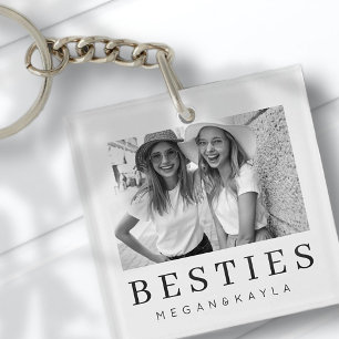 Minimale Moderne Best Friends BFF Foto Sleutelhanger
