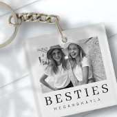 Minimale Moderne Best Friends BFF Foto Sleutelhanger
