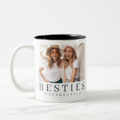 Minimale Moderne Best Friends BFF Foto Tweekleurige Koffiemok (Links)