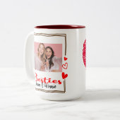Minimale Moderne Best Friends BFF Foto Tweekleurige Koffiemok (Voorkant links)