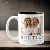 Minimale Moderne Best Friends BFF Foto Tweekleurige Koffiemok