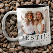 Minimale Moderne Best Friends BFF Foto Tweekleurige Koffiemok
