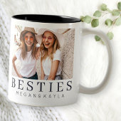 Minimale Moderne Best Friends BFF Foto Tweekleurige Koffiemok