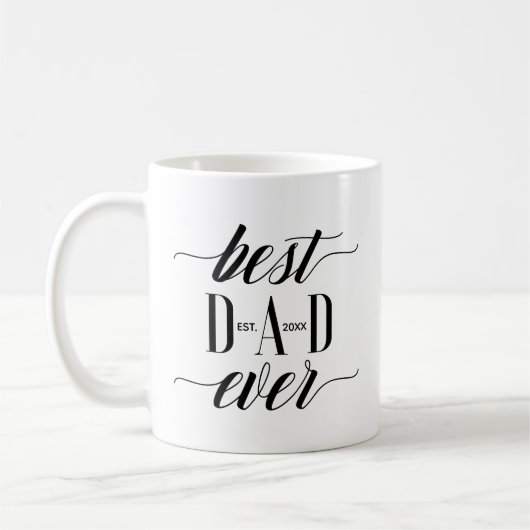 Minimale Moderne Beste Vaderdag van het Manuscript Koffiemok (Links)