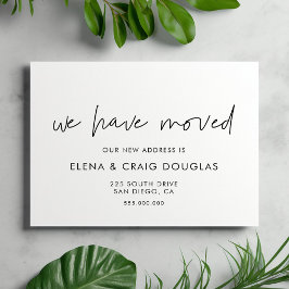 Minimale moderne, bewegende aankondiging briefkaart