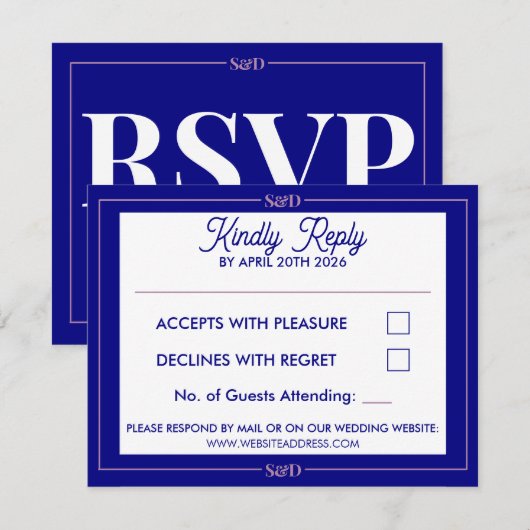 Minimale Moderne Bewerkbare Huwelijk RSVP Kaartje (Voorkant / Achterkant)