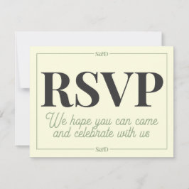 Minimale moderne bewerkbare trouwkaart RSVP kaartje