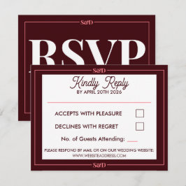 Minimale moderne bewerkbare trouwkaart RSVP kaartje