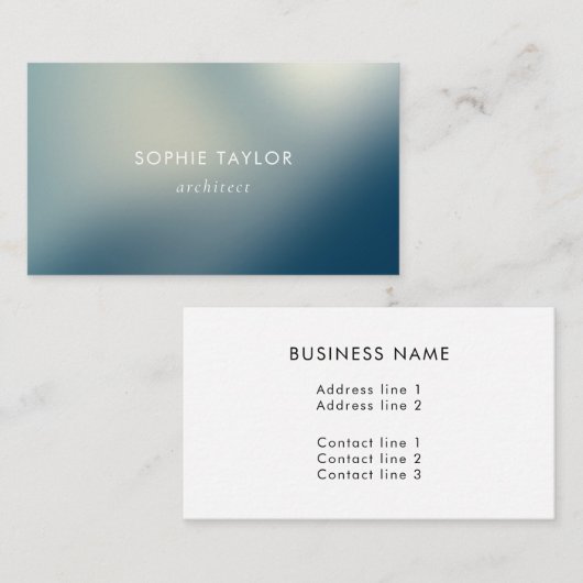 Minimale Moderne Blauwe Gradiënt Consultant-techno Visitekaartje (Voorkant / Achterkant)