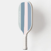 Minimale moderne blauwe roze bandroze strepen pickleball paddle (Links)