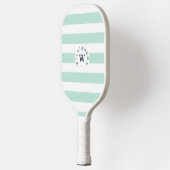 Minimale moderne blauwe streep aangepaste monogram pickleball paddle (Links)