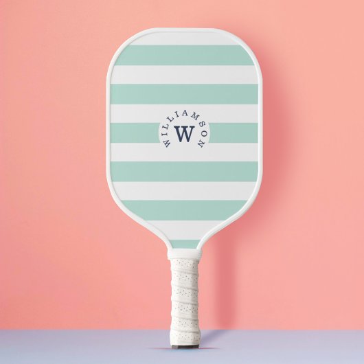 Minimale moderne blauwe streep aangepaste monogram pickleball paddle