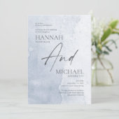 Minimale moderne, blauwe Waterverf Kaart (Staand voorkant)