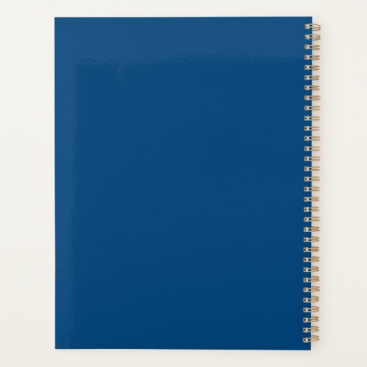 Minimale moderne blauwMonogrammed Planner (Achterkant)