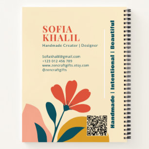 Minimale Moderne Bloem Terracotta Mosterdgroen Notitieboek