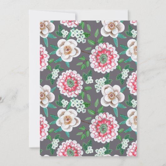 Minimale Moderne Bloemachtige Bruidsborrel Kaart (Achterkant)