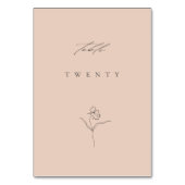 Minimale Moderne Blush Fine Art Bloemen Bruiloft Kaart (Achterkant)