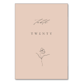 Minimale Moderne Blush Fine Art Bloemen Bruiloft Kaart